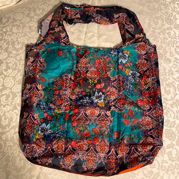 Johnny Was Fold Up Nylon Tote Bag *NWT* - Picture 3 of 6